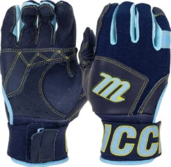 Marucci Blacksmith V2 Batting Glove - Columbia Blue Navy Blue
