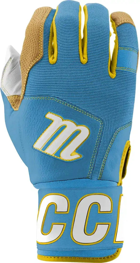 Marucci Blacksmith V2 Batting Glove - Columbia Blue Yellow 4 Marucci Blacksmith V2 Batting Glove - Columbia Blue Yellow - Image 2