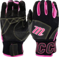 Marucci Blacksmith V2 Youth Batting Glove - Black Pink