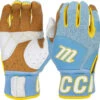 Marucci Blacksmith V2 Youth Batting Glove - Columbia Blue Yellow
