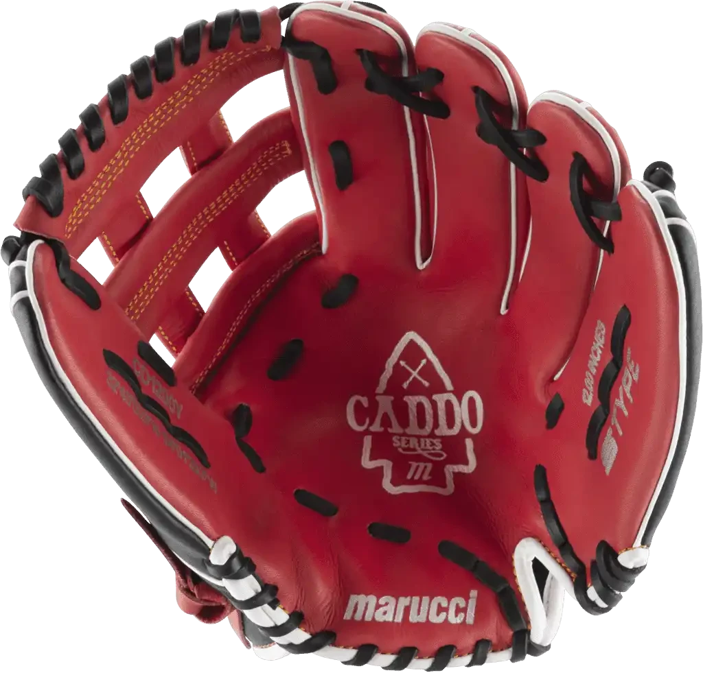 Marucci Caddo V2 Youth 12.00" Utility Glove MFG2CD1200 - Red Black 4 Marucci Caddo V2 Youth 12.00" Utility Glove MFG2CD1200 - Red Black - Image 2
