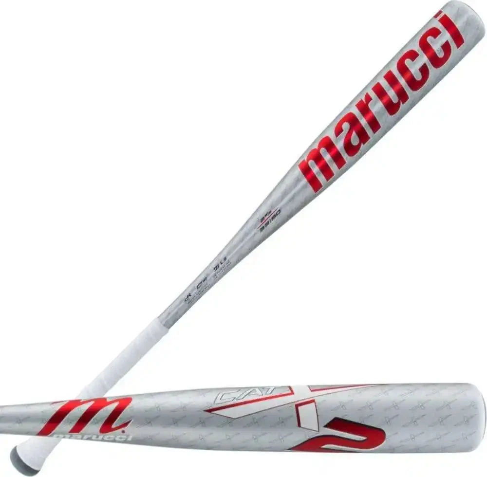 Marucci CATX2 BBCOR (-3) Bat - Silver Red 2 Marucci CATX2 BBCOR (-3) Bat - Silver Red