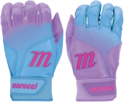 Marucci PWR FADE Batting Gloves Youth Pair - Light Purple Columbia Blue