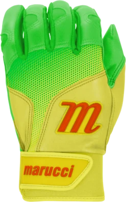 Marucci PWR FADE Batting Gloves Youth Pair - Lime Green Yellow -Marucci Store marucci pwr fade batting gloves youth pair lime green yellow hit 113