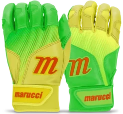 Marucci PWR FADE Batting Gloves Youth Pair - Lime Green Yellow