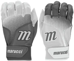 Marucci PWR FADE Batting Gloves Youth Pair - White Gray