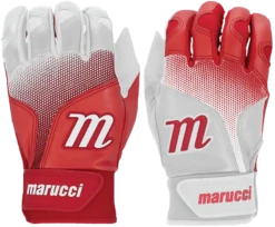 Marucci PWR FADE Batting Gloves Youth Pair - White Red