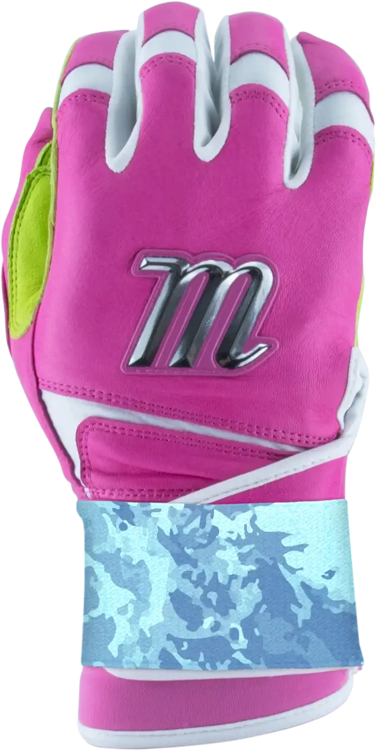 Marucci REMX Adult Baseball Batting Gloves MBRMX - Pink Lime Green 3 Marucci REMX Adult Baseball Batting Gloves MBRMX - Pink Lime Green