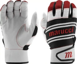 Marucci Swift Lite Youth Batting Gloves - Black Red